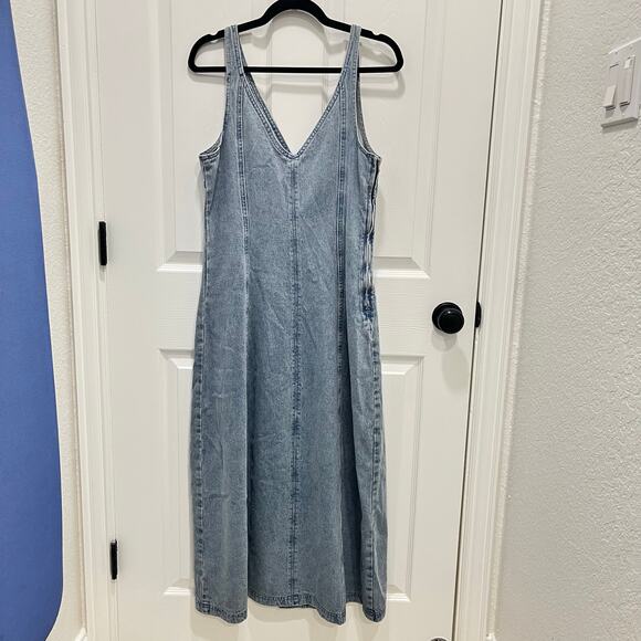 la lavon Denim Dress Size Large Midi Western Rodeo Cowgirl - Picture 5 of 14